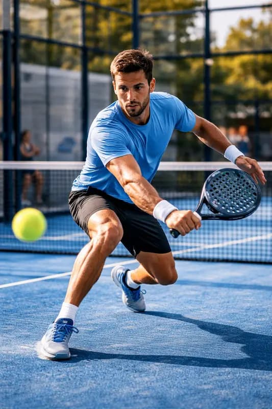 Fysiotherapeut die een padelspeler behandelt bij een sportblessure