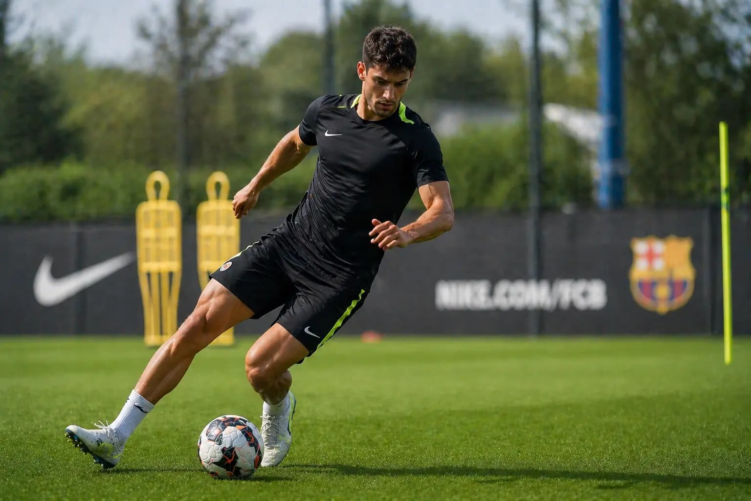 Voetballer die hamstring revalidatie oefeningen doet onder begeleiding van een sportfysiotherapeut